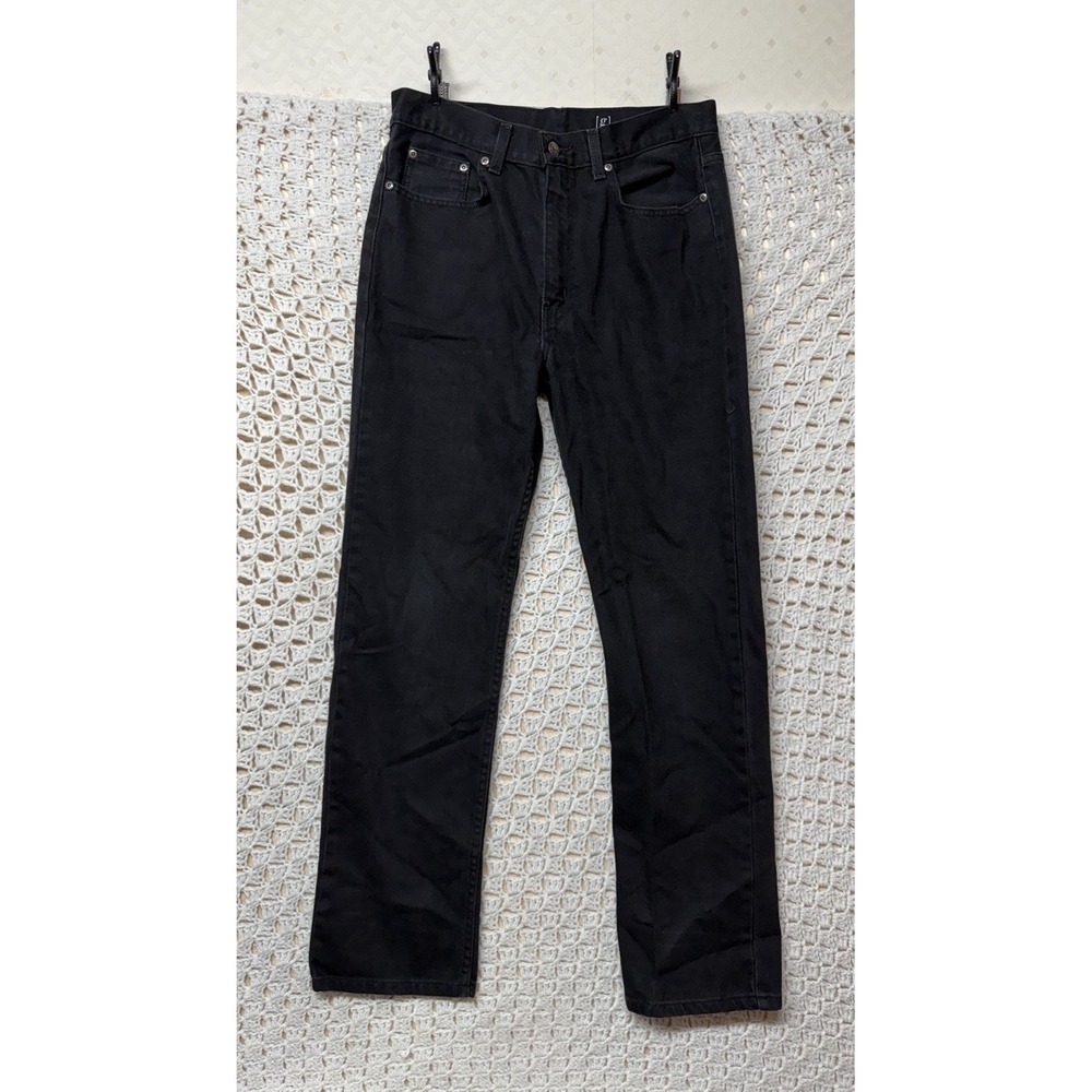 George Jeans Mens  Tag 32x32 Fits 30x31 Black Denim Regular Fit Straight Leg